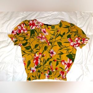 Pretty Floral Crop Blouse by One Clothing